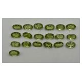 Lot Of 19 Oval Cut Peridot Gemstones