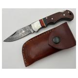 Hand-made Damascus Pocket Knife