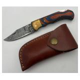 Very Nice Hand-made Damascus Pocket Knife