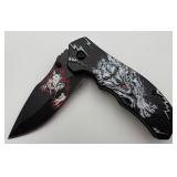 Right Edge Linerlock White Wolf Pocket Knife