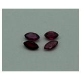 4 Gorgeous Marquise Cut Red Gemstones