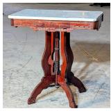 Victorian Eastlake Marble Top Parlor Table