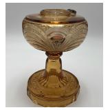 Vintage Amber Aladdin Oil Lamp