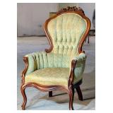 Antique Victorian Light Green Parlor Chair