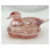 RARE MCM L.E. Smith Duck Covered Trinket Dish