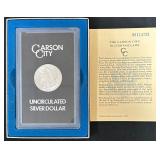 1885 Uncirculated Carson City Morgan Silver Dollar