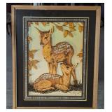 Vintage Painted Fawn Shadowbox