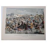 Vtg. Currier & Ives "Central Park, Winter" Print