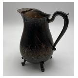 Vintage Silver Plated Etched Water Pitcher