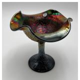 vintage Fenton Spanish Lace carnival glass compote