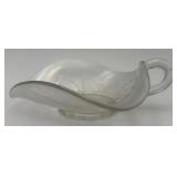 Antique Dugan White Ice Carnival Glass Candy Dish