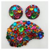 Fun Colorful Pin & Earrings Set