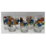 Set Of 7 Vtg. Smurf Collectors Glasses
