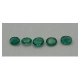 Lot Of 5 Oval Emerald Gemstones