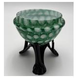 Vintage Viking Glass green oval vase