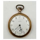 Elgin Open Face Gold Filled Pocket Watch