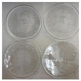 4 Very Nice Clear Glass Holiday Platters