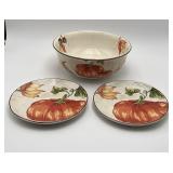 Pumpkin Salad Bowl w/ 2 Salad Plates