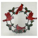 Metal Holiday Cardinal Wreath