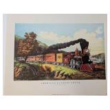 Vtg. "American Express Train" Currier & Ives Print