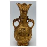 Vtg. Dixon Art Studio 24K Weeping Gold Vase