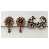 2 Pair Rare Vintage "HollyCraft" Ear Clips