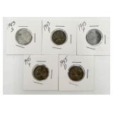 5 War Time Nickels