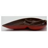 Vtg. Frankoma Divided Leaf Fruit/Nut Dish