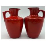 RARE Vtg. Frankoma "A8" Flame Red Planter