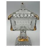 Vtg. Jeannette Glass Pedestal Wedding Box