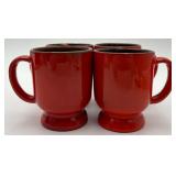 Set of 4 Vtg. Frankoma Footed Pedestal Mugs