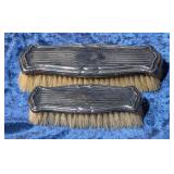 2 Antique Art Nouveau Silver Clothing Brushes