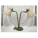 MCM Double Goose-Neck Brass Desk Lamp