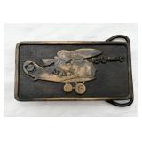 Vintage "MAX, Rivet-Rivet" Brass Belt Buckle