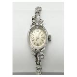 Vintage 14K White Gold & Diamond Bulova Watch