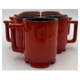 Set of 7 Vtg. Frankoma Westwind Footed Coffee Mugs