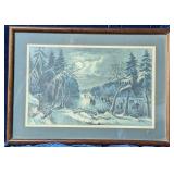 *Currier & Ives Ice Skating Print