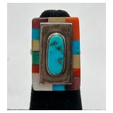 Vtg Zuni Gus & Lorie Panteah Turquoise Ring