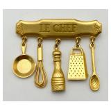 "J.J." Fun Golden "LE CHEF" Pin