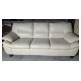 *Beige Leather Sofa