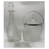 Vtg. Anchor Hocking Wexford Pattern Glass Bar Ware