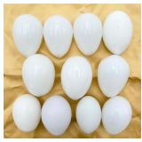 11 Vintage Blown Glass Eggs