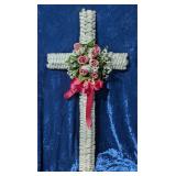 Woven Cross w/Pink Roses