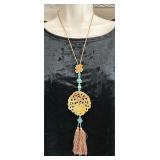 Old Chinese Carved Jade Pendant on Silk Cord