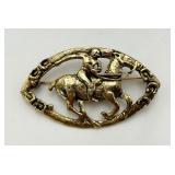Vintage Oval Pin w/ Polo Player