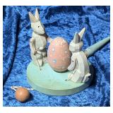 Vintage Folk Art Easter Bunny Toy