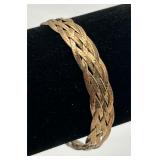 Sterling Silver Braided Herringbone Chain Bracelet