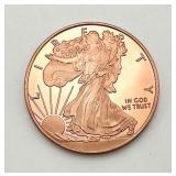 1 Oz. Walking Liberty .999 Fine Copper Round