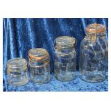 Set of 4 Vtg. Atlas E-Z Seal Jars
