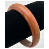 Vintage "Marbled Paprika" Bakelite Bangle Bracelet